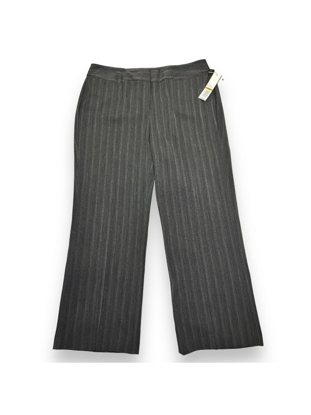 Rafaella Women’s Modern Fit Wide Leg Pants Black and Gray Pinstripe Size 16W - Picture 2 of 5